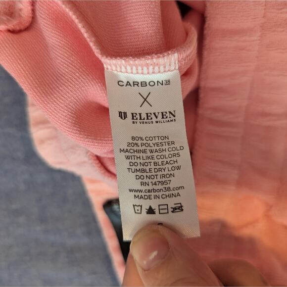 NWT Carbon 38 x Eleven by Venus Williams Light Pink Terry Snap Skirt Size S - Picture 6 of 11